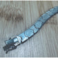 Vintage Italy 925 Sterling Silver Ornate Scroll Panel Link Bracelet 7.5” 16g