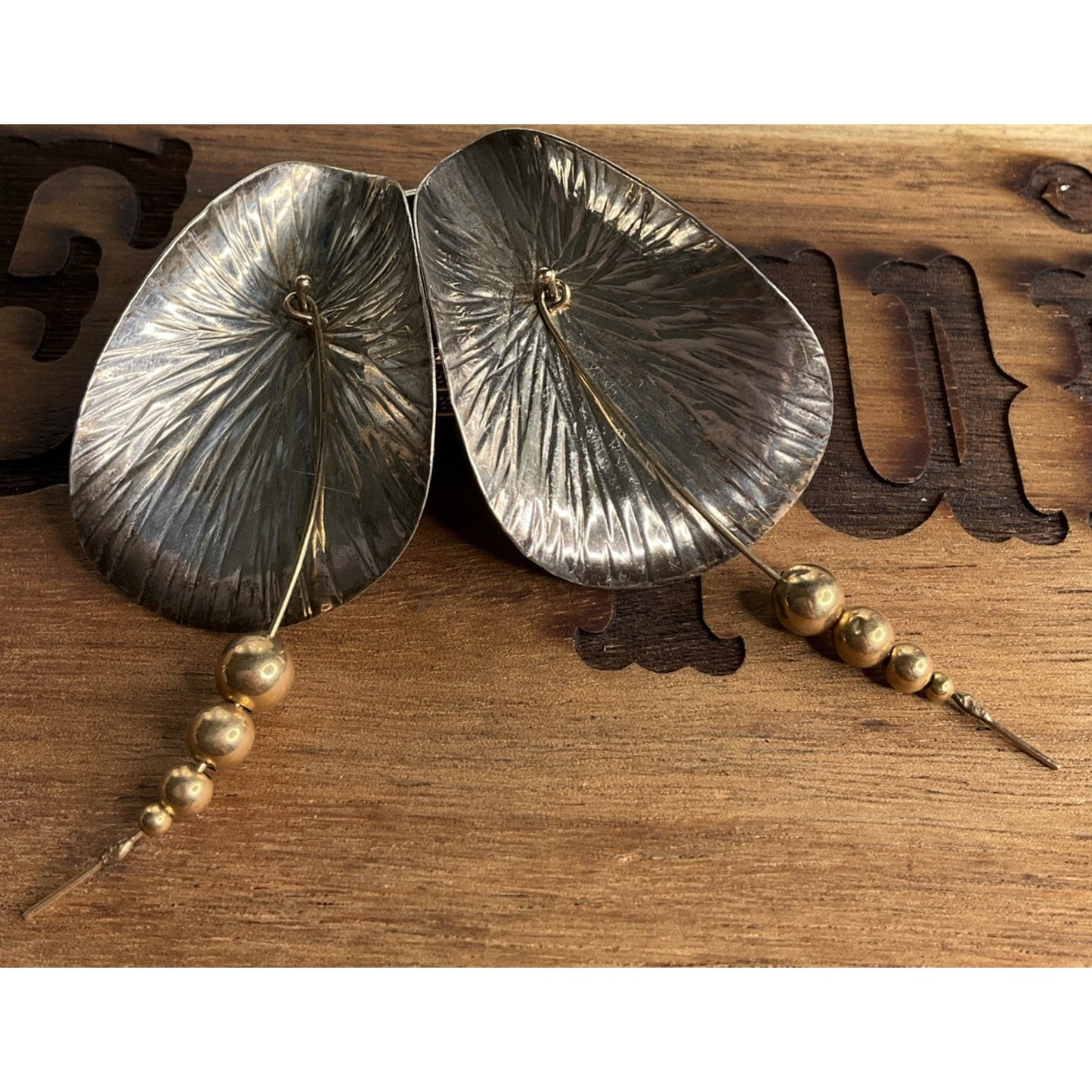 Lilly Flaver Sterling Silver Leaf Statement Earrings Artisan