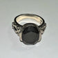 Handcrafted Napier Sterling Silver 925 Large Black Onyx Gemstone Ring Size 9.5