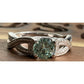 Vintage Sterling Silver Green Moissanite 925 Ring Size 9 Engagement Love Gift