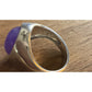 Sterling Silver Purple Cabachon Stone Ring 925 Size 7.5 Oval Statement Rings