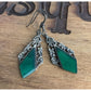 Vintage Green Onyx Art Nouveau Vines Sterling Silver Earrings