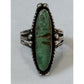 Vintage Navajo Turquoise Sterling Silver Green Turquoise Ring Old Pawn Size 6.5