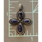 James Avery RARE Sterling Silver Beaded Blue Sodalite Cross Pendant