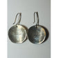 Vintage Sterling Silver Hammered Disc Earrings with Mystic Topaz