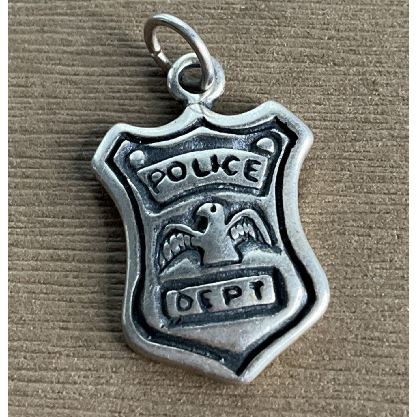 Vintage Sterling Silver Police Badge Charm