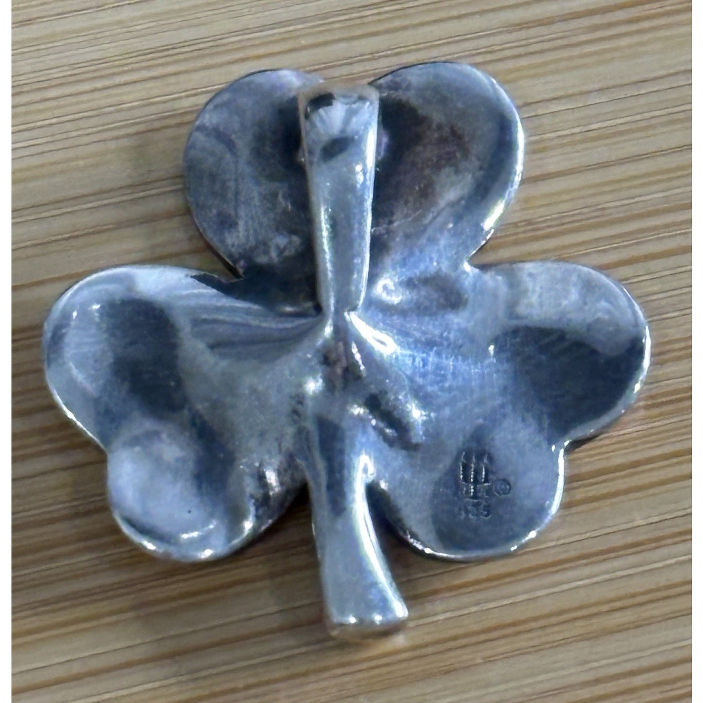 Pre owned James Avery Retired Sterling Silver Shamrock Clover Pendant