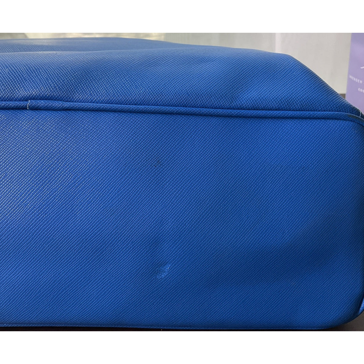 Coach Peyton Leather Cerulean Blue Zip Top Tote Bag Purse