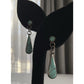 Sterling Silver Turquoise Inlay Dangle Earrings Teardrop Southwestern Style 4.3g