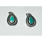 Vintage Sterling Silver Sleeping Beauty Turquoise Teardrop Stud Earrings 4g