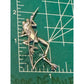 Vintage Sterling Silver Climbing Frog Brooch Pin 5.2g Tree Frog on Reed