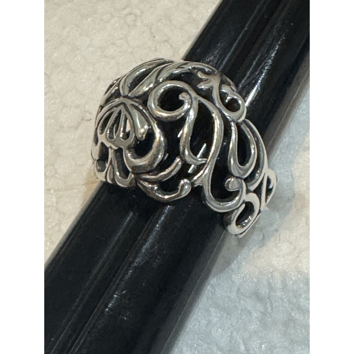 Carolyn Pollack Relios Sterling Silver Scroll Open Work Ring Size 6.5 Pre-Owned