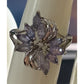 Sterling Silver 925 Lavender Lilac Stone Floral Cluster Ring Marquise Cut Size 7