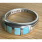 Vintage Kabana 925 Sterling Silver Turquoise Inlay Ring Size 7 Designer