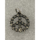Pre owned James Avery Retired Sterling Silver Floral Peace Sign Charm