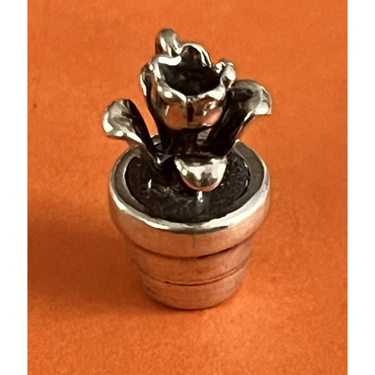 ORIGINAL RELEASE James Avery Retired Sterling Silver Tulip 🌷 Flower Pot Charm Pre-Owned