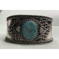 Sterling Silver Turquoise Cuff Bracelet 34g Wide Ornate Southwestern Style