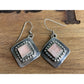 Sterling Silver Pink Stone Dangle Earrings Southwest Style
