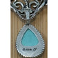 New Carolyn Pollack Sterling Silver Turquoise Doublet Scroll Rope Bar Necklace