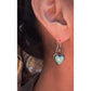 Vintage Sterling Silver 925 Turquoise Heart Dangle Earrings Artisan Southwest 5g