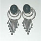 Vintage Sterling Silver AL Signed Onyx Dangle Earrings Southwestern Style