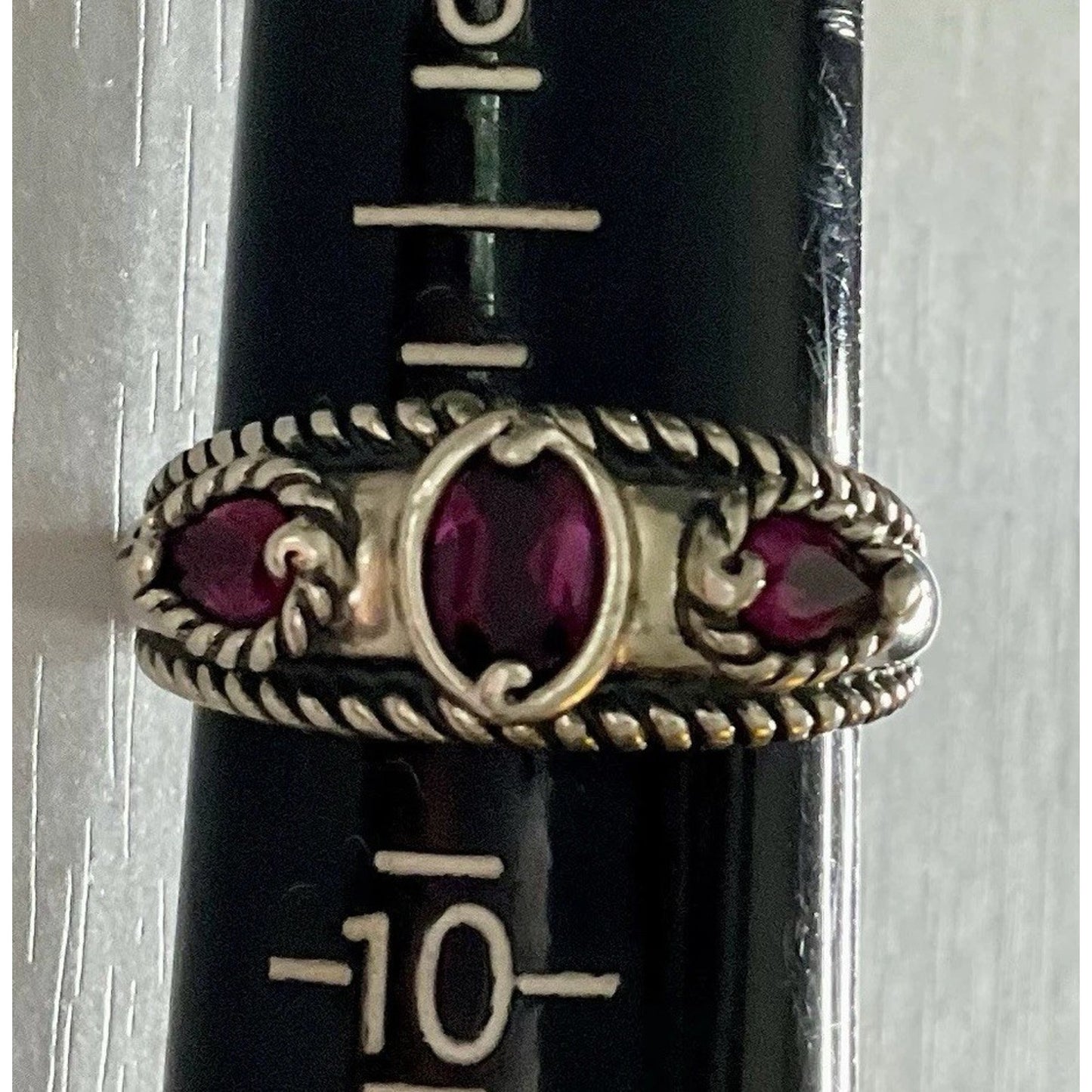 Carolyn Pollack Relios 925 Sterling Silver Garnet Ring Southwestern Size 9