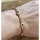 Vintage 925 Sterling Silver Gold Plated Garnet Link Bracelet 7.75” Thailand