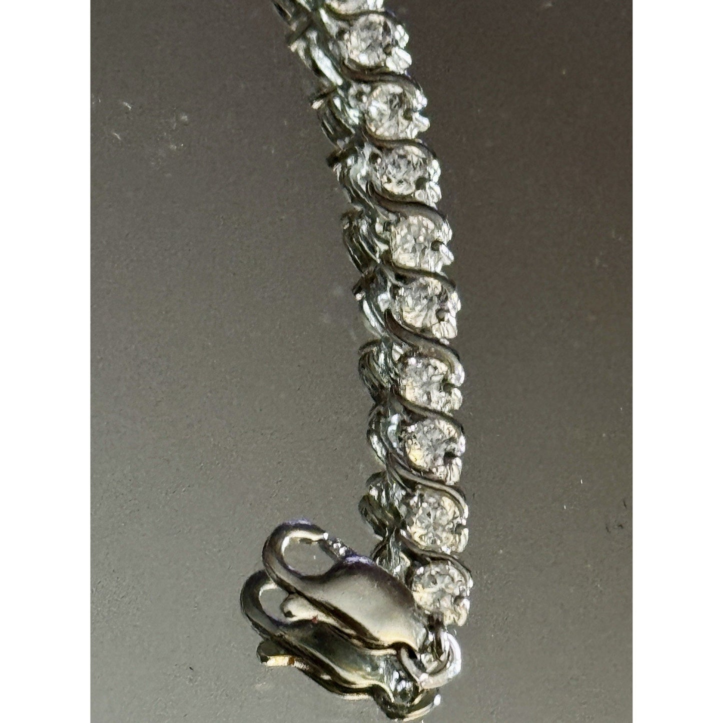 Vintage Sterling Silver CZ Tennis Bracelet 925 Signed 925 CZ 8” Bracelet