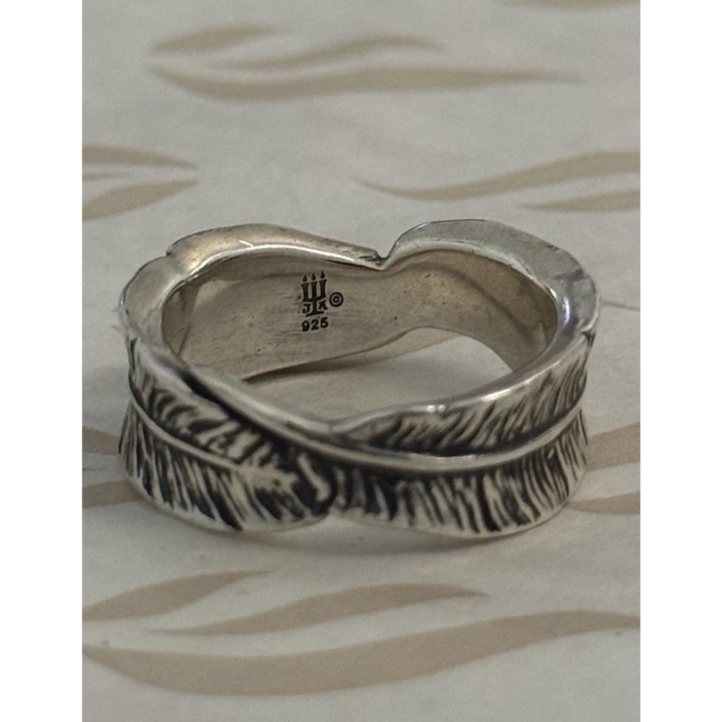 Pre Owned James Avery Retired Sterling Silver Birds of A Feather Ring Size 7.5