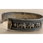 925 Sterling Silver Elephant Cuff Bracelet 27g Oxidized Rope Detail Vintage
