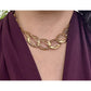 Vintage Erwin Pearl Gold Tone Chunky Chain Choker Statement Necklace 15"