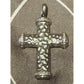 BH 925 Sterling Silver Diamond Accent Nugget Cross Pendant 7.4g 1.6”
