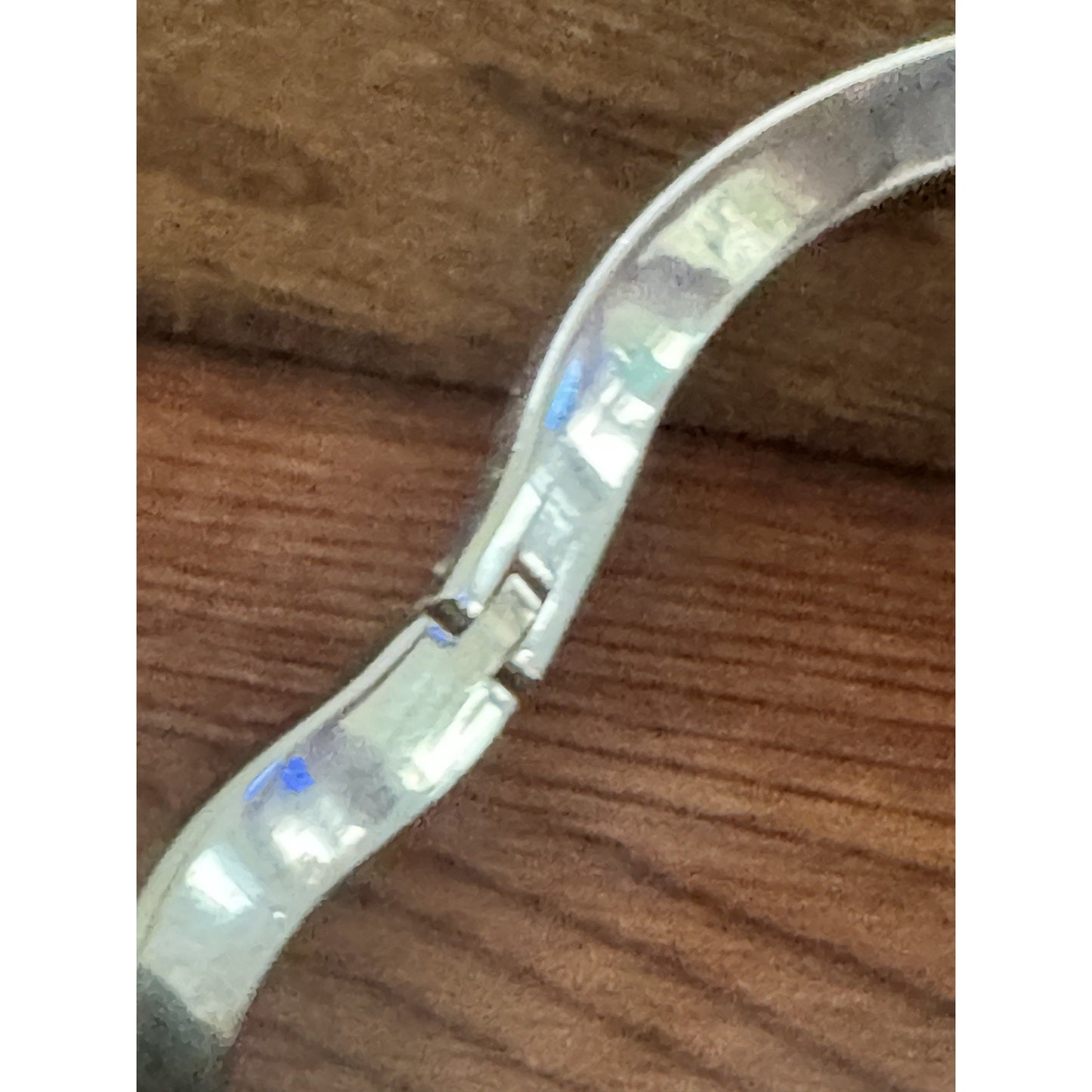 Vintage 925 Sterling Silver Modernist Mid Cen Wave Hinged Bangle Bracelet 26.2g