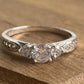 Sterling Silver Three Stone Ring Size 7 Engagement Style Promise Ring 925