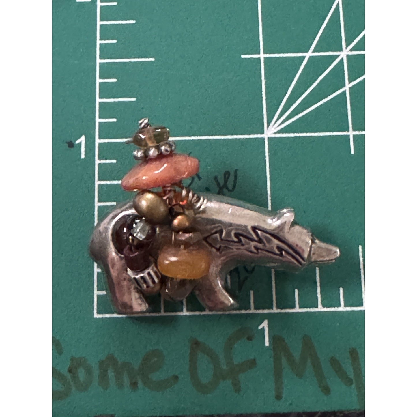 Sterling Silver Bear Fetish Pin Brooch Navajo Style Heartline Bundle 11.7g
