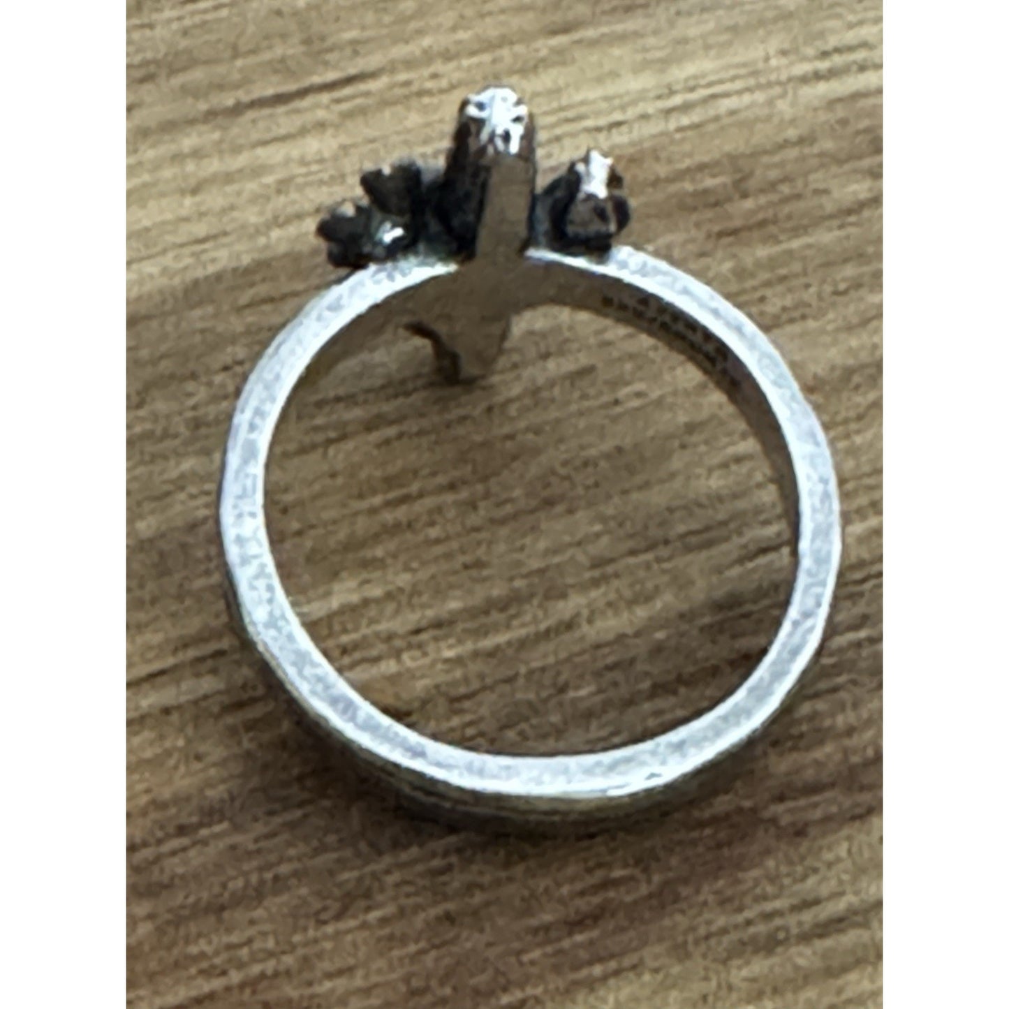 Pre owned James Avery RETIRED Sterling Silver and Bronze Cactus Blossom Ring Size 5.5