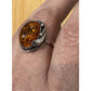 Vintage 925 Baltic Amber Cognac Sterling Silver Ring Size 7.5 Statement Ring