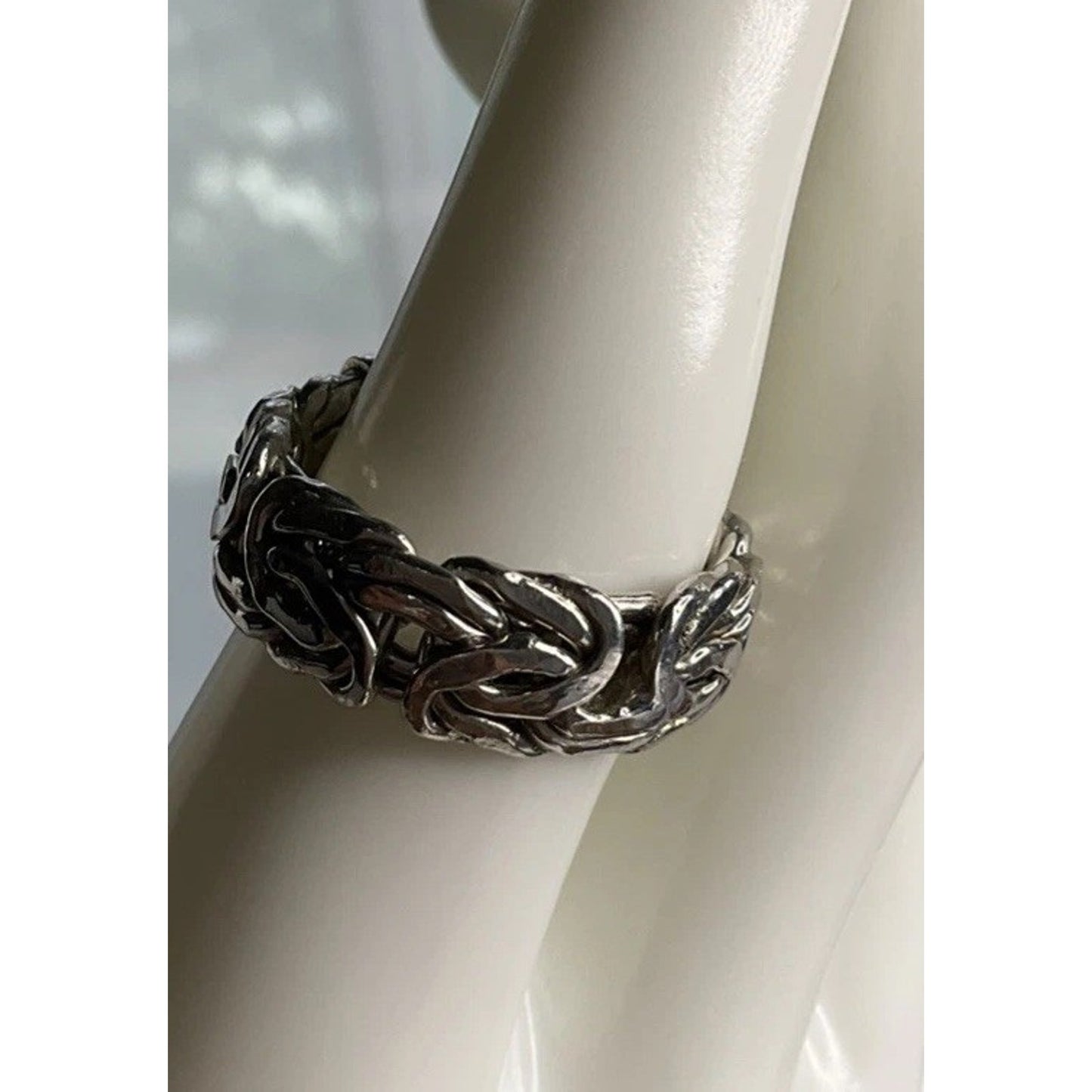 AK Turkey 925 Sterling Silver Byzantine Woven Band Ring Size 9.5 Unisex
