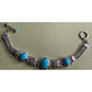 Vintage 925 Sterling Silver Turquoise Bracelet Ornate Filigree Woven Chain 30gr