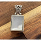Sterling Silver Moonstone Pendant 925 Rectangle Cabochon Minimalist Bali Style