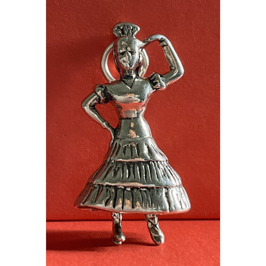 925 Sterling Silver Flamenco Dancer Charm