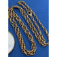 Vintage Gold Tone Hand Mirror Ornate Vanity Pendant 30” Gold Tone Necklace 1970s
