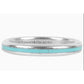 Retired Tiffany & Co. Blue Enamel Sterling Silver Narrow Stripe Band Ring Size 8