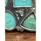 Vintage Sterling Silver Turquoise Clip On Earrings Mosaic Style Southwestern 13g