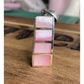 Vintage 925 Sterling Silver Pink Mother of Pearl Inlay Pendant Rectangular