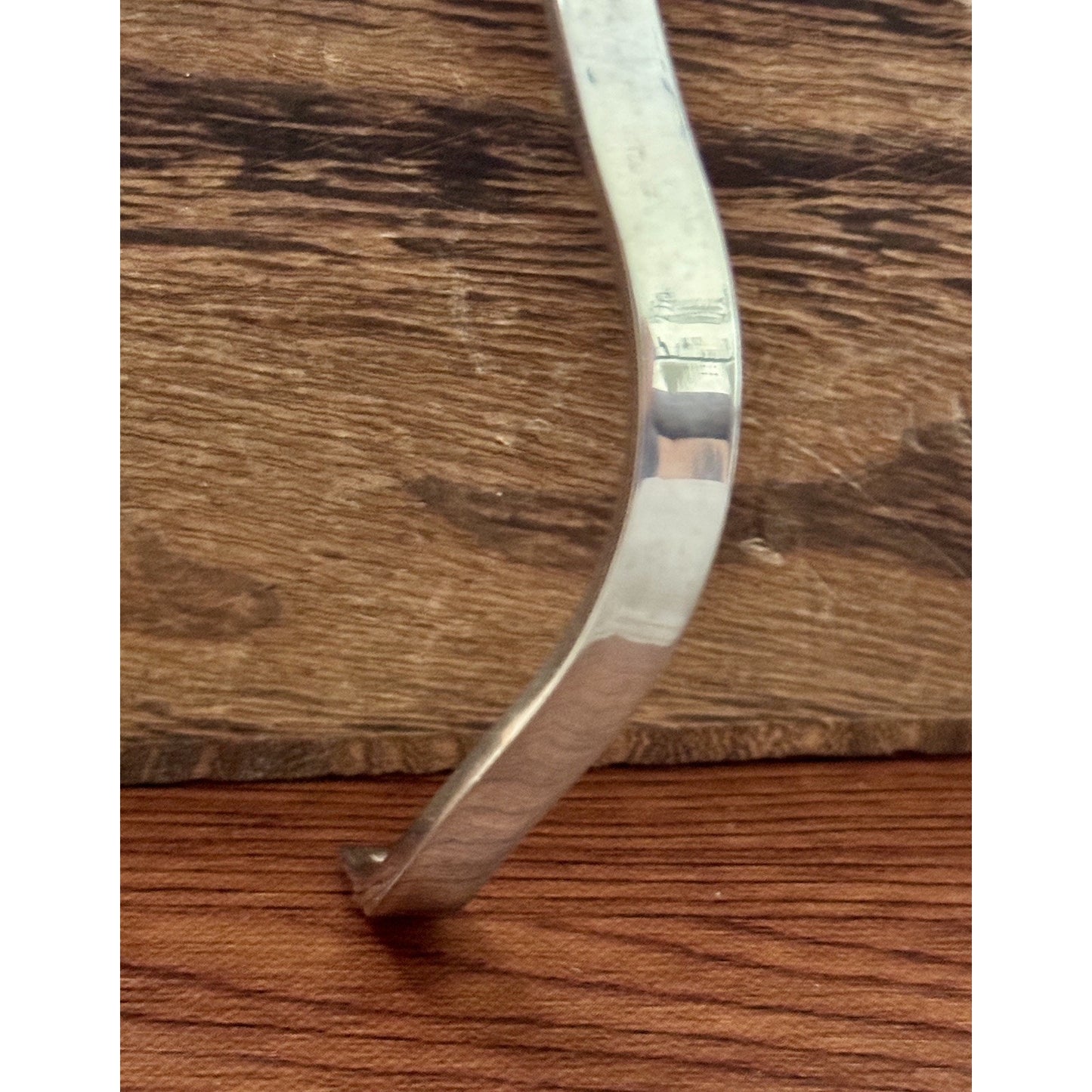 Vintage 925 Sterling Silver Modernist Mid Cen Wave Hinged Bangle Bracelet 26.2g