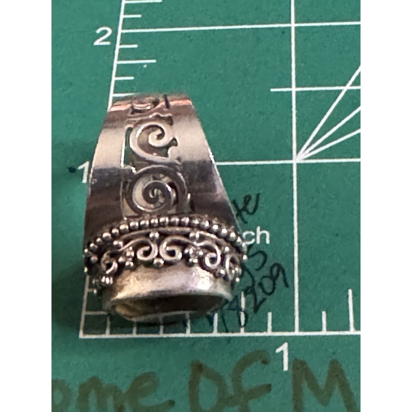 Vintage Sterling Silver Faceted Citrine Ring Sz 8.25 Artisan Filigree Swirl Band