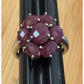 Vintage Ruby Flower Cluster Ring Estate Cocktail Ring Size 7 July Gemstone