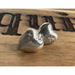 Sterling Silver Puffy Heart Stud Earrings Polished Classic