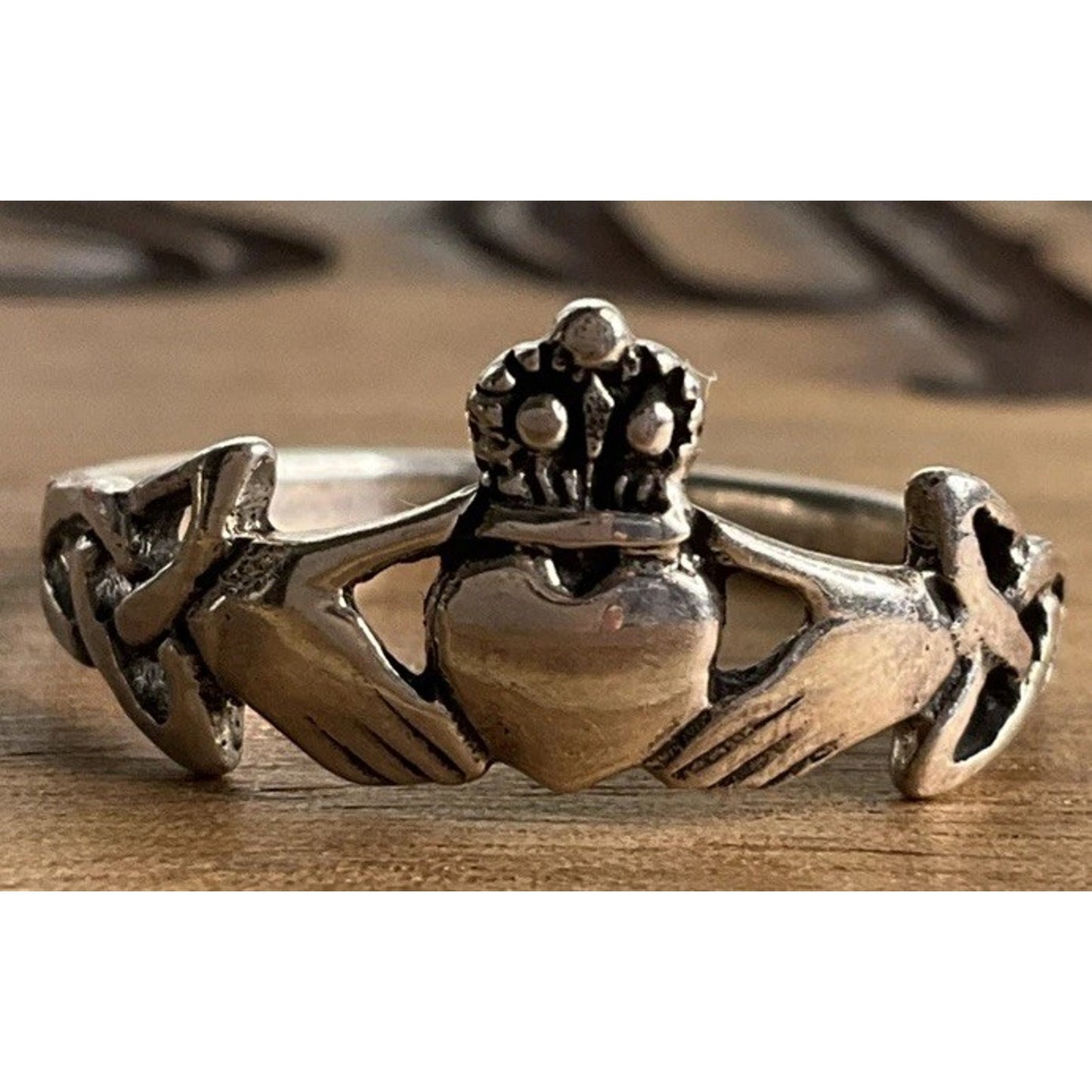 Sterling Silver Irish Claddagh Ring Love Loyalty Friendship Ring Size 10
